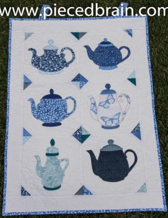 Make a quilted wall hanging with teapots