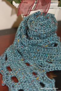 Blue Mirror Image crochet scarf