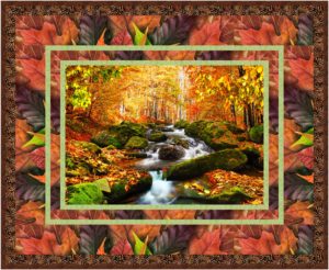 Fall leaves become an easy panel quilt