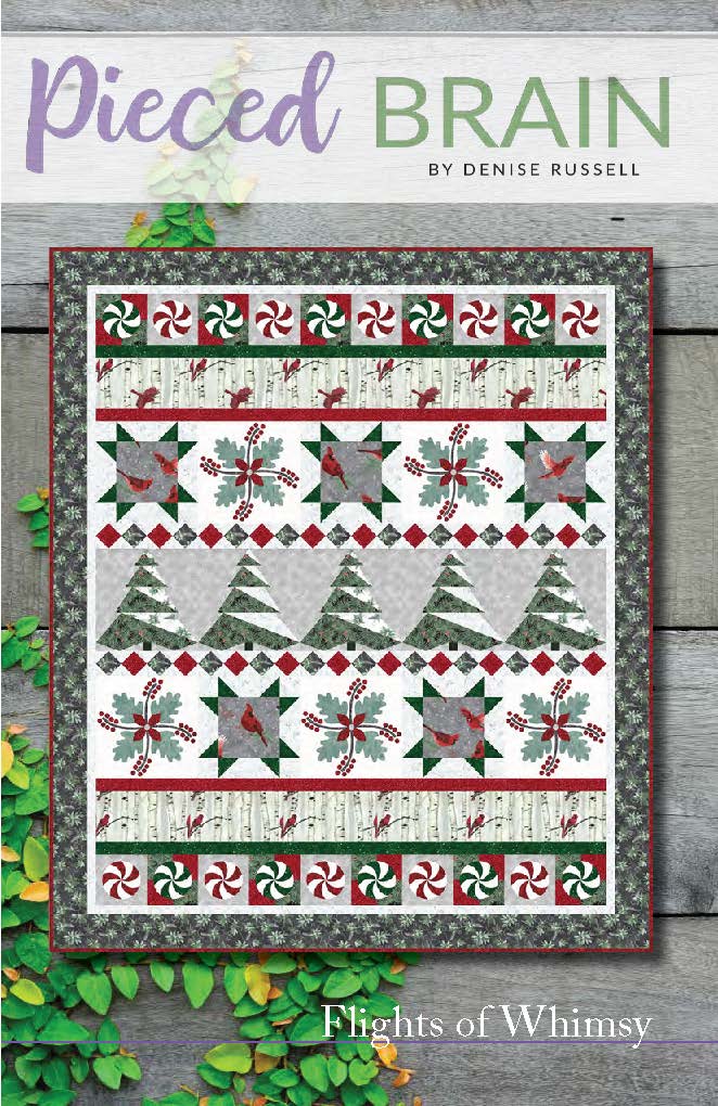 Sew by row Christmas quilt pattern.