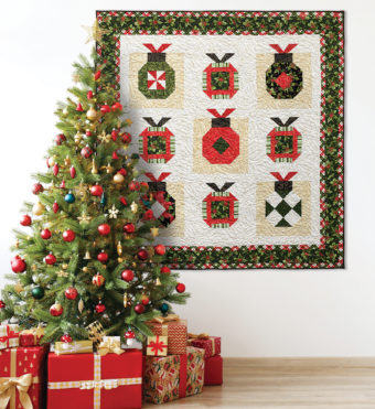 Christmas quilt with ornaments