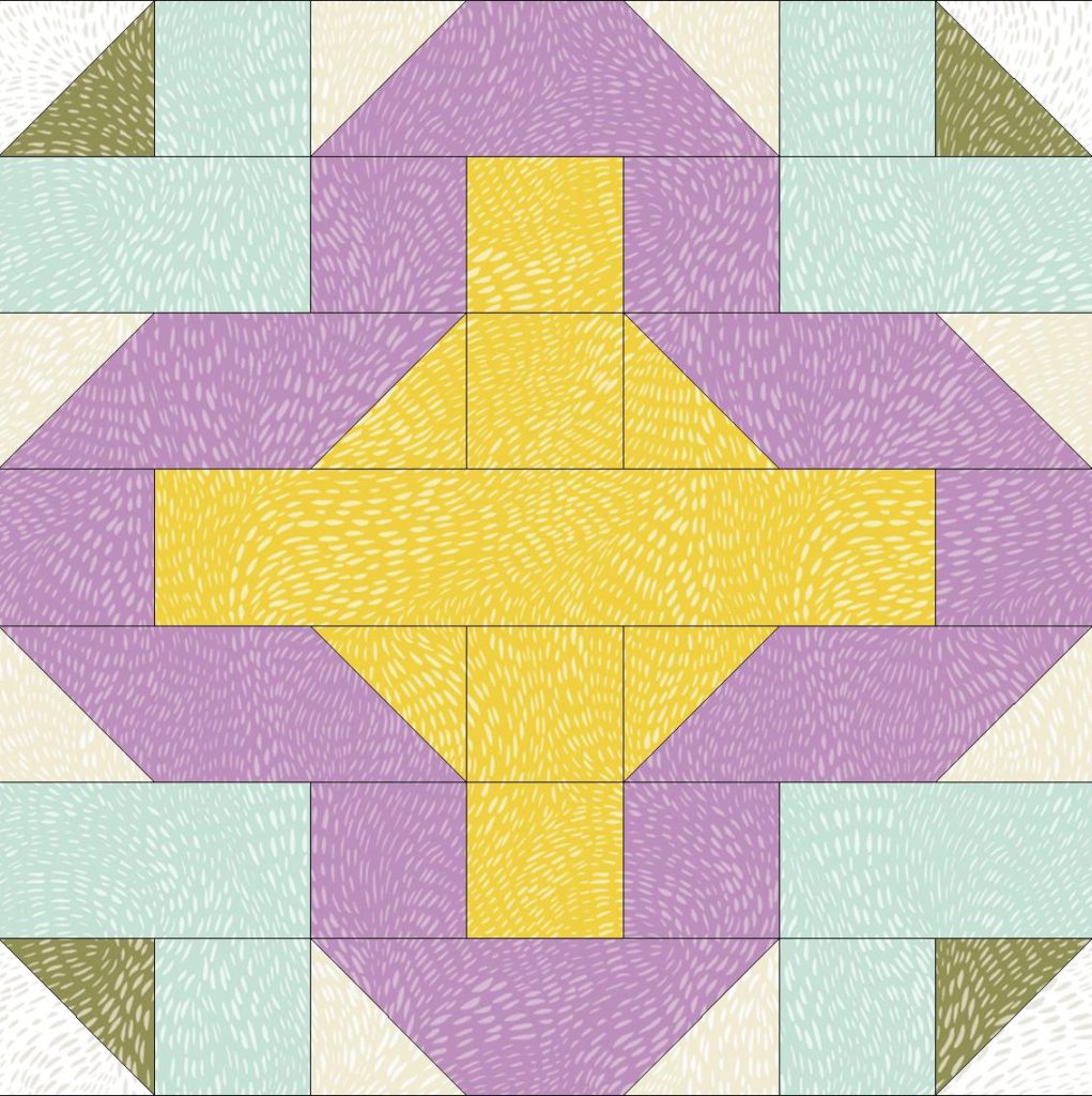 Modern quilt with geometric blocks