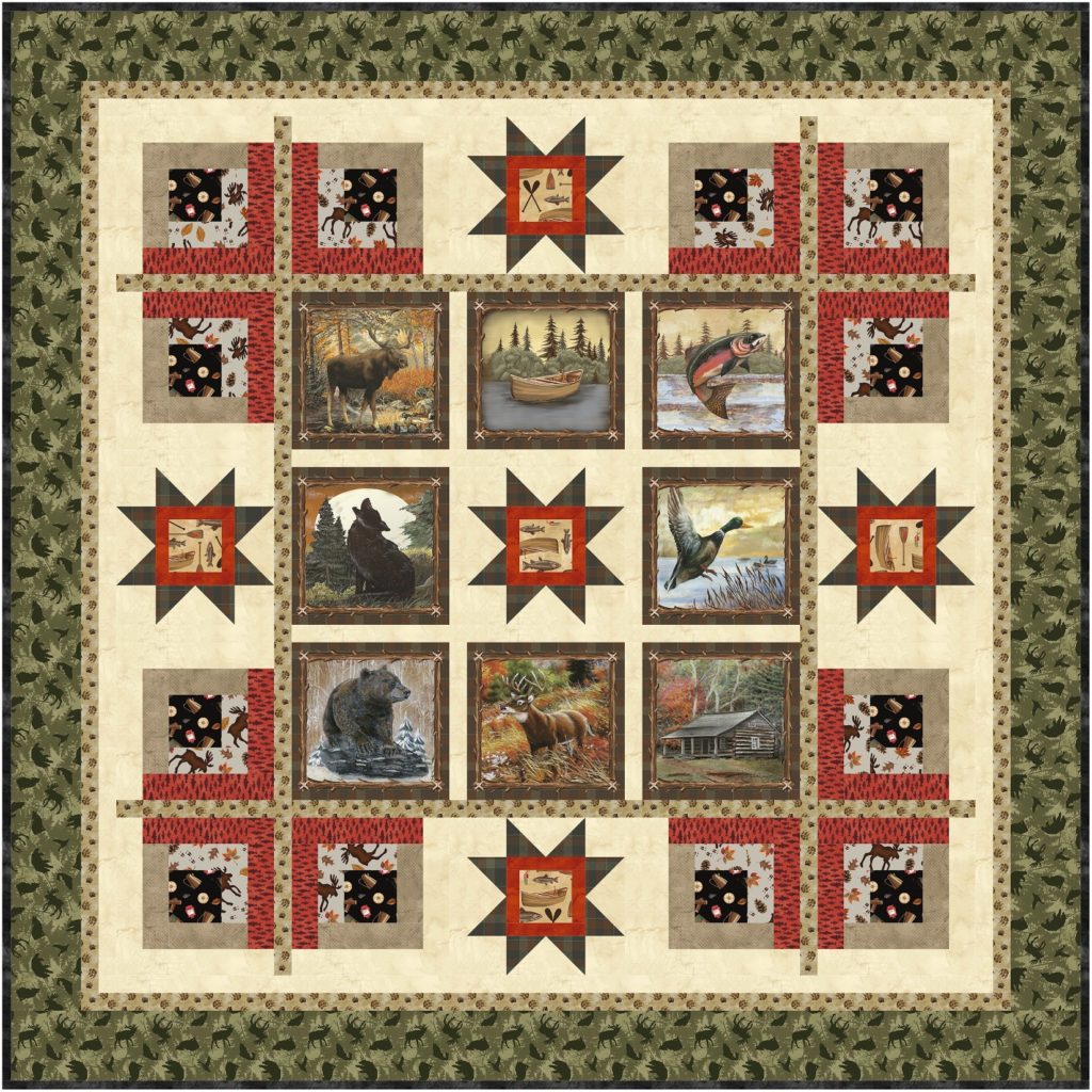 Cabin decor with quilts for men