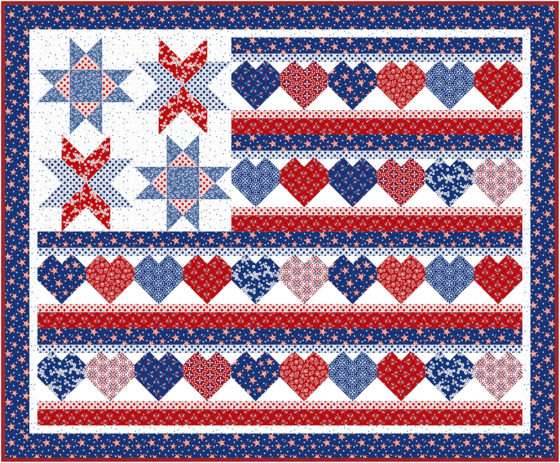 Red White and Blue free quilt patterns - Pieced Brain