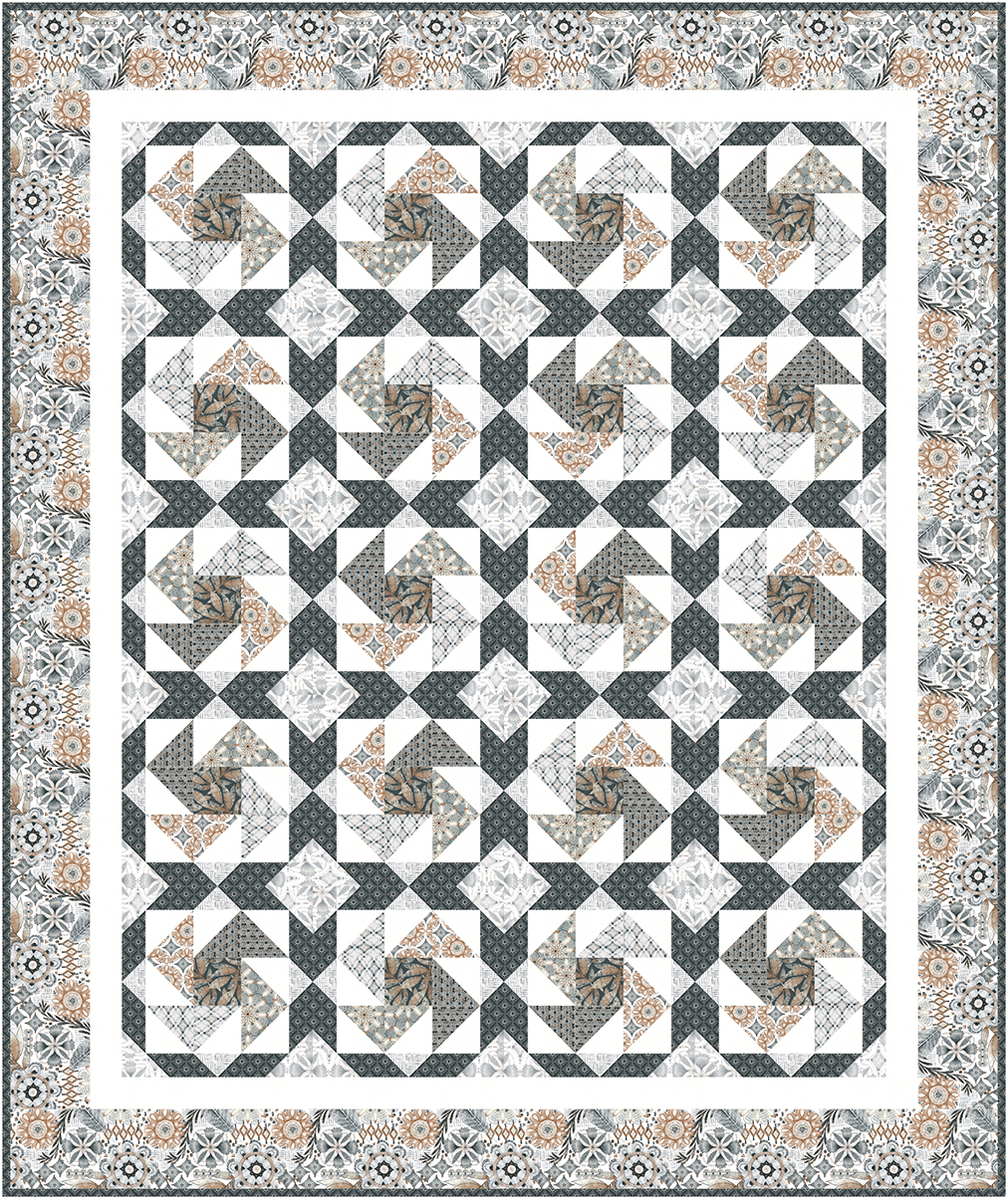 One block modern quilt - Pieced Brain