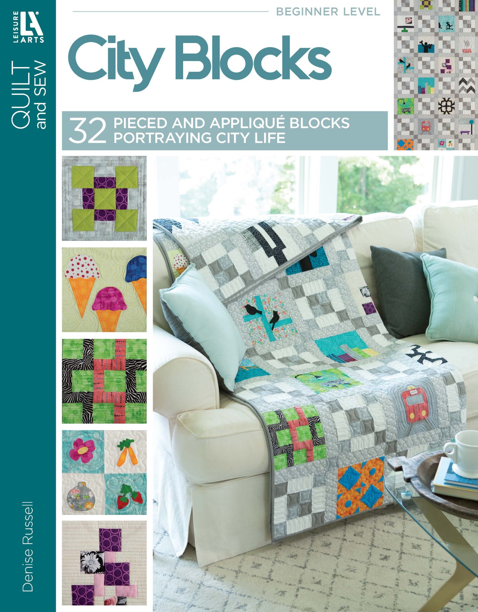 Textile Blocks Modern Piece and Applique Modern Quilt Blocks - Pieced Brain