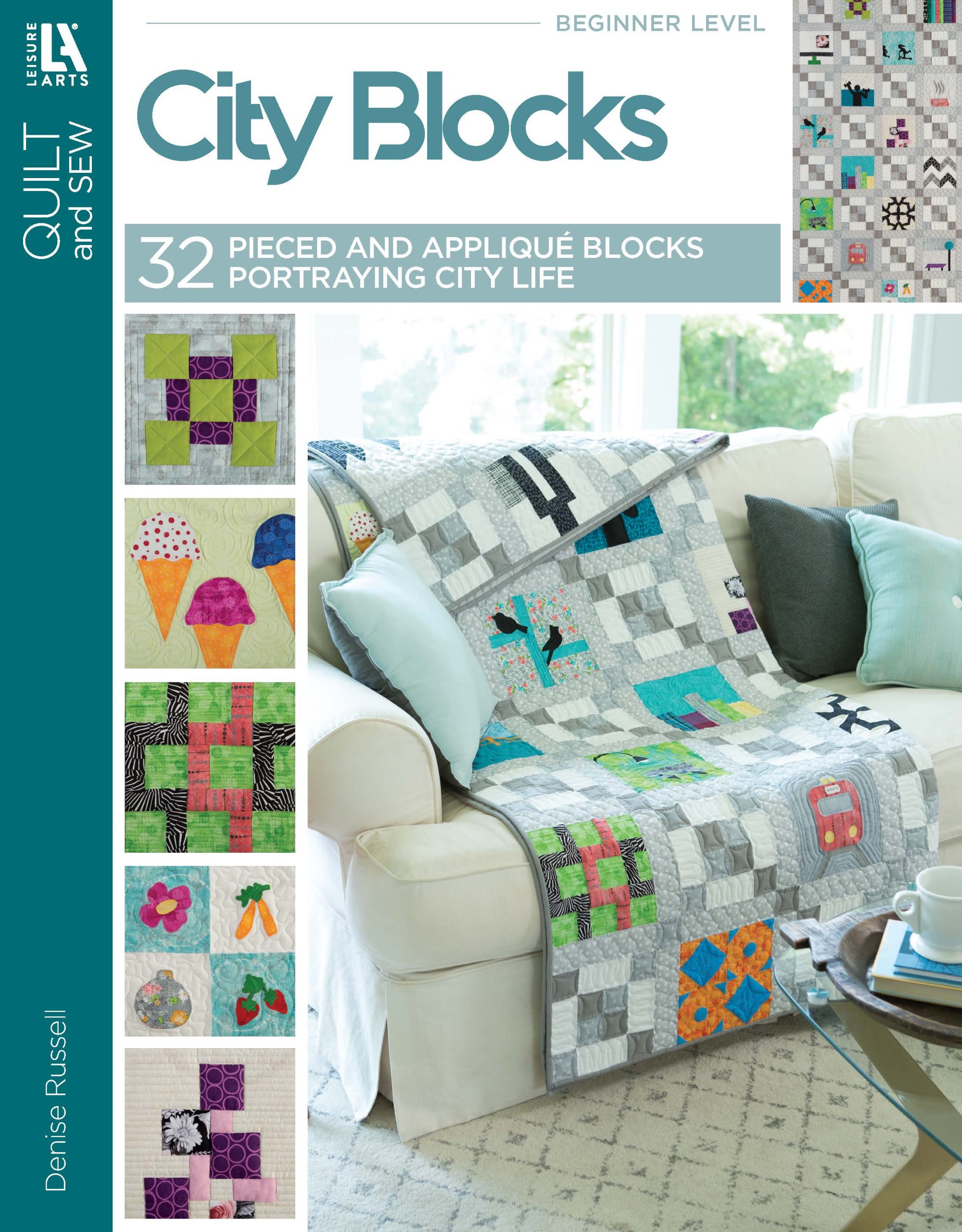 Piece and Applique Modern Quilt Blocks - Pieced Brain