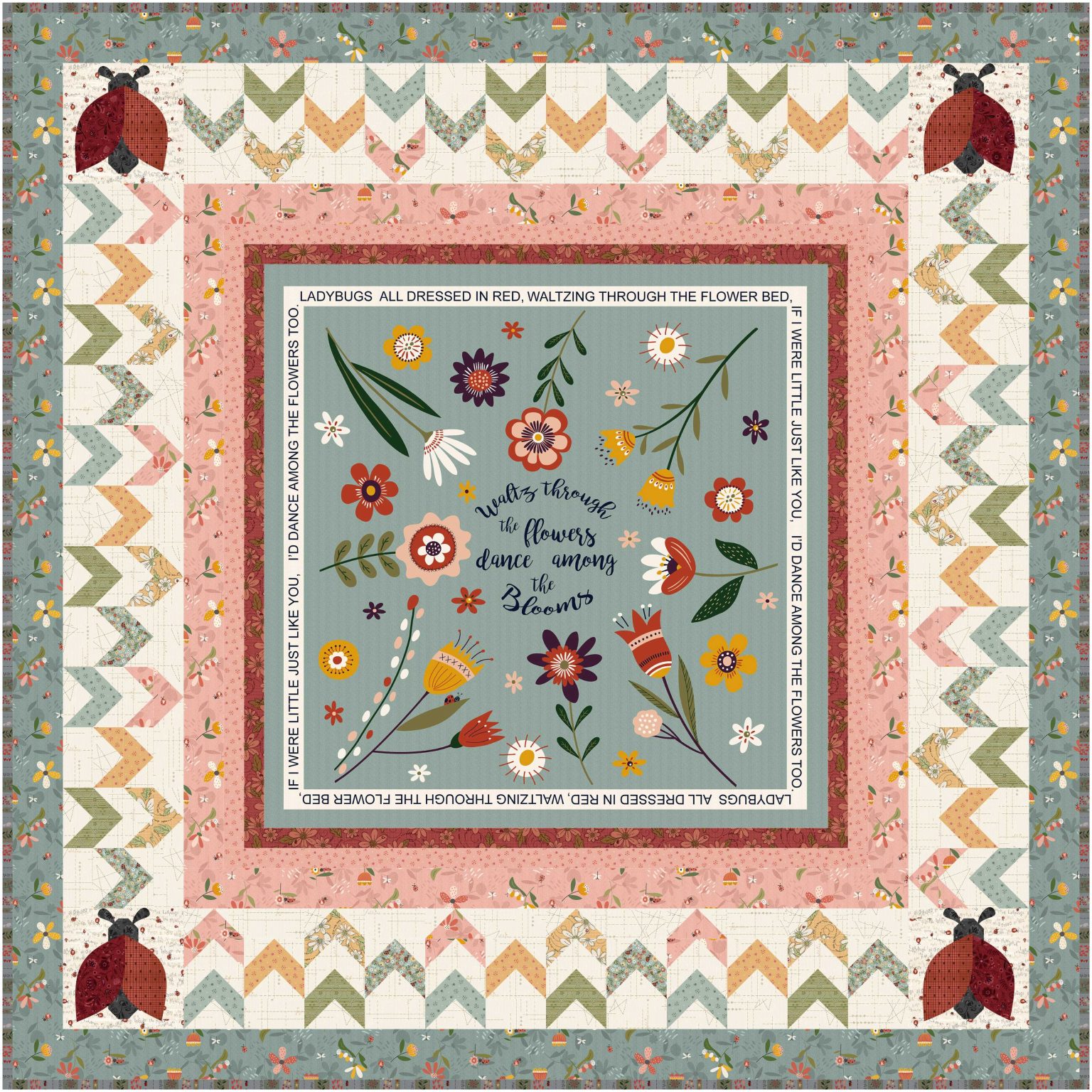 Free Panel Quilt Pattern with Flying Geese - Pieced Brain