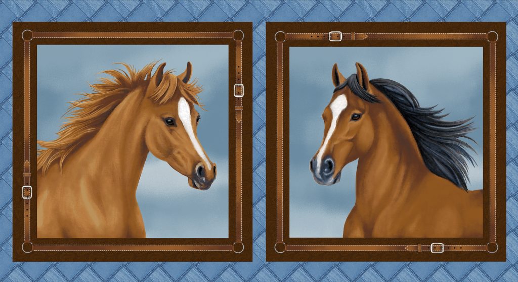 Free row quilt pattern with horses