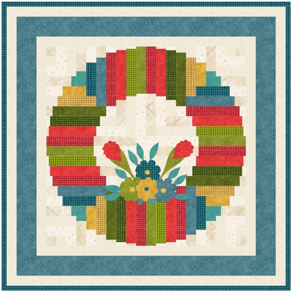 Modern Log Cabin Wreath Pattern