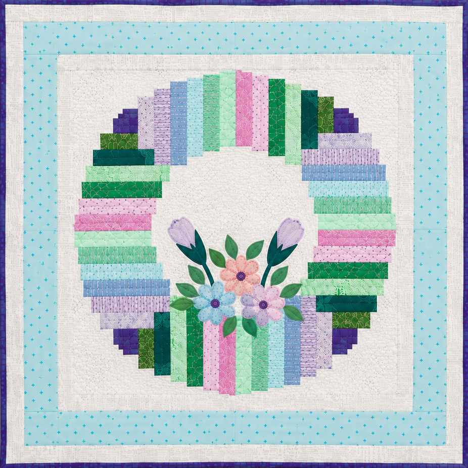 Modern Log Cabin Wreath Pattern