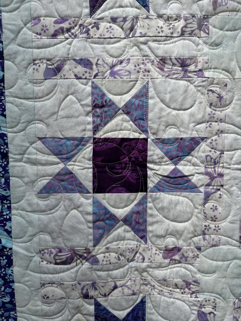 appliqué butterfly and stars quilt